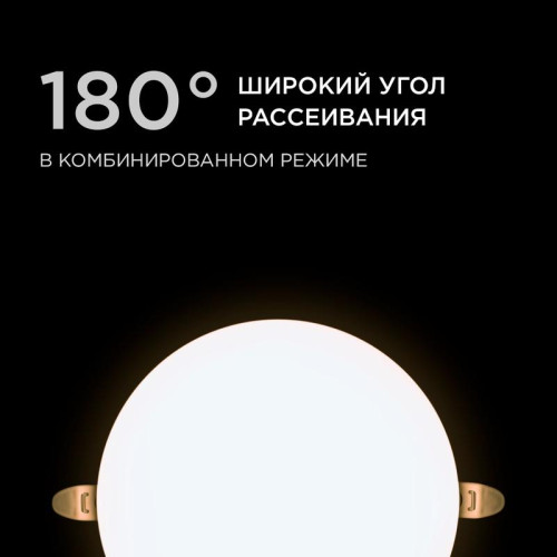 Панель светодиодная встр. 3 реж. свечения 24Вт(18Вт+6Вт) 230В 2040лм 4000К d170х21мм круг Apeyron 06-108