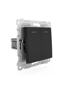 Выключатель 2-кл. СП Pixel 10А IP20 с индикатором механизм карбон TOKOV ELECTRIC TKE-PX-V2I-C14