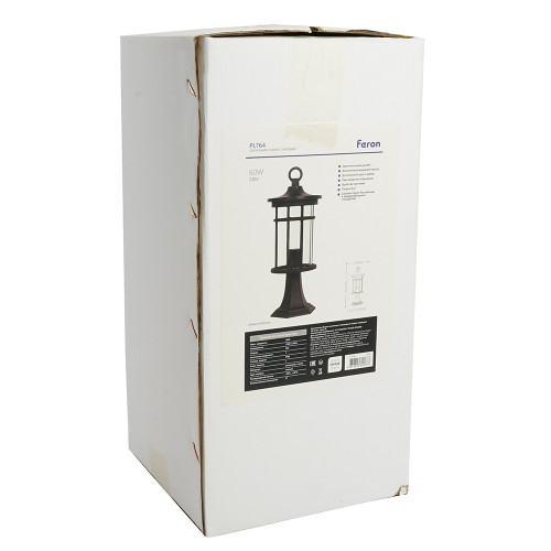 Светильник садово-парковый Feron PL764 на постамент 60W 230V E27, черный
