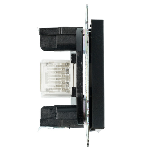 Розетка компьютерная 1-местная RJ-45 (механизм), STEKKER GLS00-7107-05, серия Катрин, черный