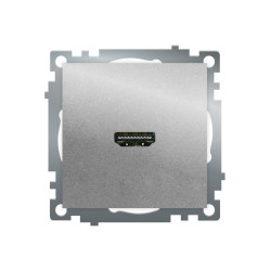 Розетка HDMI 2.1, Type A (механизм), STEKKER GLS00-7118-03, серия Катрин, серебро