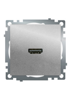 Розетка HDMI 2.1, Type A (механизм), STEKKER GLS00-7118-03, серия Катрин, серебро