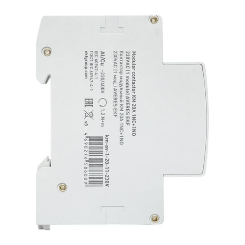 Контактор модульный КМ 20А 1NO+1NC 230В АС (1 мод.) AVERES EKF Контактор модульный КМ 20А 1NO+1NC 230В АС (1 мод.) AVERES EKF