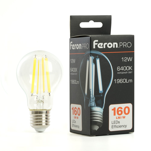 Лампа светодиодная Feron.PRO LB-1112 Шар E27 1960LM 12W 175-265V 6400K Лампа светодиодная Feron.PRO LB-1112 Шар E27 1960LM 12W 175-265V 6400K