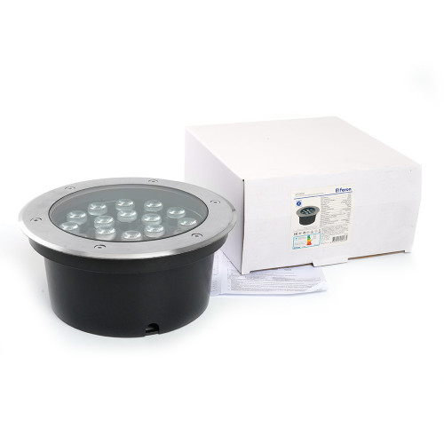 Светодиодный светильник тротуарный (грунтовый) Feron SP2804, 20W, AC/DC12V, низковольтный, 3000K, металлик, IP67 Светодиодный светильник тротуарный (грунтовый) Feron SP2804, 20W, AC/DC12V, низковольтный, 3000K, металлик, IP67