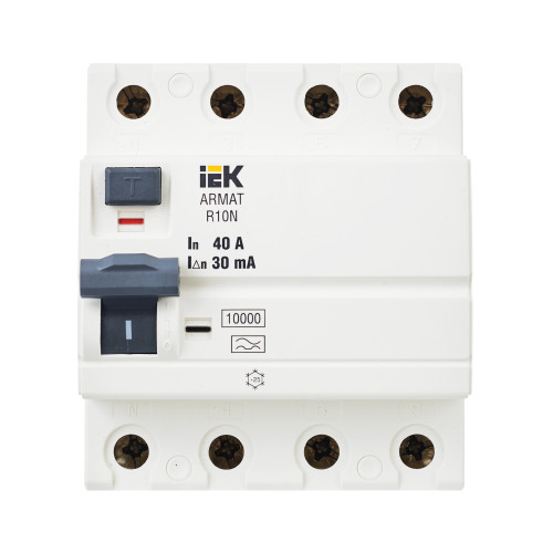 ARMAT Выключатель дифференциального тока R10N 4P 40А 30мА тип A IEK