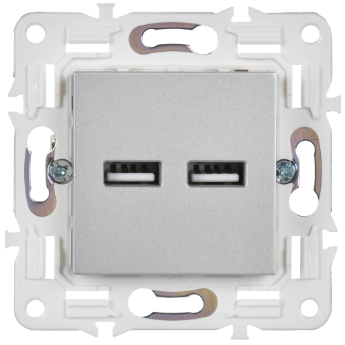 SKANDY Розетка USB A+A 3,1А SK-R15S серебряный IEK SKANDY Розетка USB A+A 3,1А SK-R15S серебряный IEK