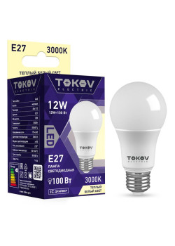 Лампа светодиодная 12Вт А60 3000К Е27 176-264В TOKOV ELECTRIC TKE-A60-E27-12-3K