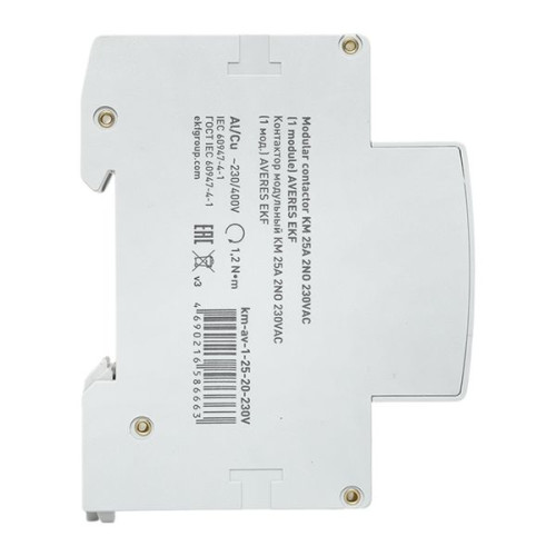 Контактор модульный КМ 25А 2NO 230В АС (1 мод.) AVERES EKF Контактор модульный КМ 25А 2NO 230В АС (1 мод.) AVERES EKF