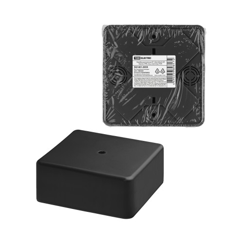 Коробка распаячная КР 100х100х44 ОП черная, IP40, инд. штрихкод TDM