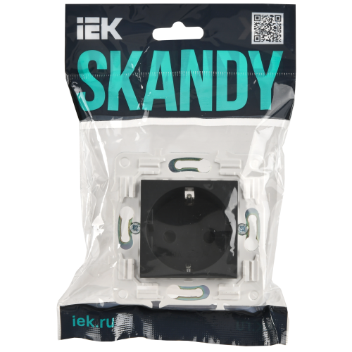 SKANDY Розетка с заземлением с защитными шторками 16А SK-R04G графит IEK SKANDY Розетка с заземлением с защитными шторками 16А SK-R04G графит IEK
