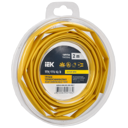 Трубка термоусадочная ТТУ нг-LS 6/3 желтая (2м/упак) IEK