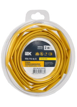 Трубка термоусадочная ТТУ нг-LS 6/3 желтая (2м/упак) IEK
