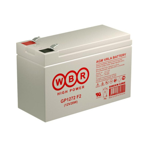 Аккумулятор 12В 7.2А.ч WBR GP1272 F2 28W Аккумулятор 12В 7.2А.ч WBR GP1272 F2 28W