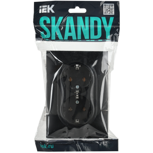 SKANDY Розетка 2-местная с заземлением без защитных шторок 16А в сборе SK-R08Bl черный IEK SKANDY Розетка 2-местная с заземлением без защитных шторок 16А в сборе SK-R08Bl черный IEK
