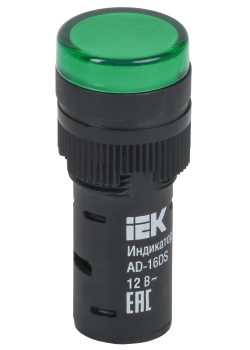 Лампа AD16DS(LED)матрица d=16мм зеленый 12В AC/DC IEK