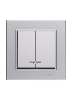 Выключатель 2-кл. СП Karea 10А IP20 сереб. Makel 56065003