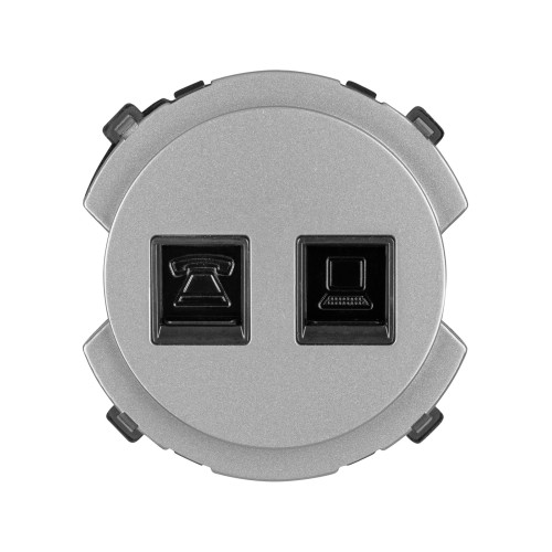 Розетка телефонная RJ11 + компьютерная RJ45 платина, Розетка телефонная RJ11 + компьютерная RJ45 платина,
