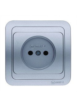 Розетка 1-м СП Mimoza 16А IP20 без заземл. серебр./серебр. Makel 23402