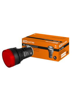 Лампа AD-22DS(LED)матрица d22мм красный 24В AC/DC TDM