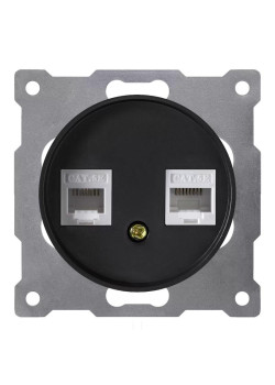Розетка компьютерная 2-м СП Florence RJ45 кат.5E механизм черн. (1E20901303) OneKeyElectro 2172818