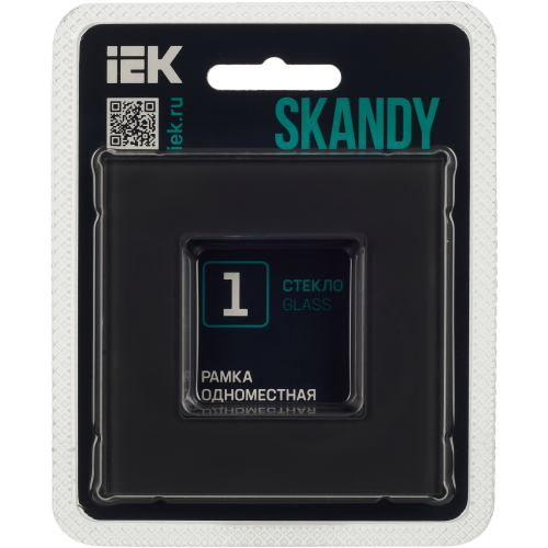 SKANDY Рамка 1-местная SK-F21G стекло графит IEK SKANDY Рамка 1-местная SK-F21G стекло графит IEK