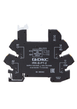 Колодка ультратонкая для реле серии RIS, вх. напр. 6-24V AC/DC, push-in клеммы