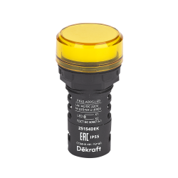 Лампа коммутационная ADDS D22 LED желтая 220В AC/DC ЛK-22 IP55