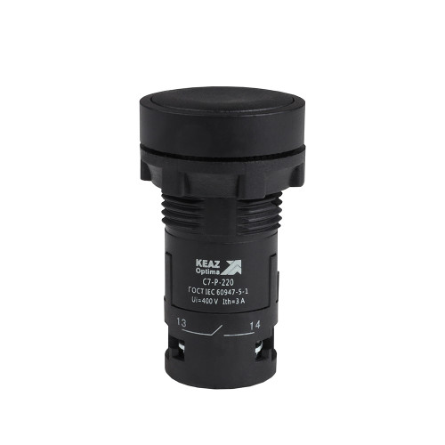 Кнопка OptiSignal Compact D22 C7-P-202 черная 2НЗ XB7NA24