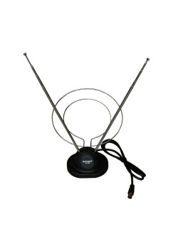 Антенна ТВ комнатная RX-100 телескопич. на подставке с кольцом VHF; UHF 47-860MHz REXANT 34-0100