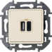 Зарядное устройство/ Зарядное устройство USB А+С 3000мА 5Вслоновая кость INSPIRIA