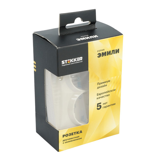 Розетка 2-местная с защитной шторкой, STEKKER, с/з, 250В, 16А, серия Эмили, RST16-5114-08, кашемир, soft touch Розетка 2-местная с защитной шторкой, STEKKER, с/з, 250В, 16А, серия Эмили, RST16-5114-08, кашемир, soft touch