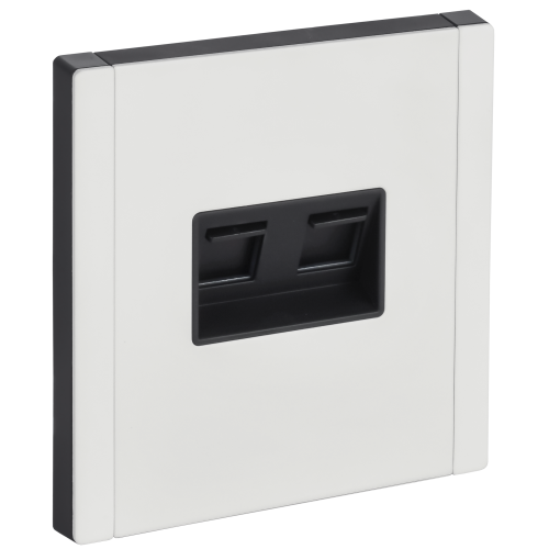FORTE&PIANO Розетка двойная RJ11+RJ45 кат.5E FP235M металл белый IEK