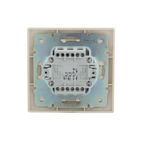 Выключатель 3-кл. СП Mira 10А IP20 со вставкой крем. LEZARD 701-0303-109