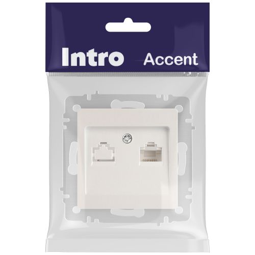 Розетка компьютерная 1-м СП Accent 6-303-06 RJ45 IP20 перламутр. Intro Б0063636 Розетка компьютерная 1-м СП Accent 6-303-06 RJ45 IP20 перламутр. Intro Б0063636