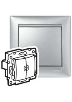 VALENA DIY Выключатель 2-клавишный с подсветкой схема 5L 10АХ безвинтовые зажимы алюминий