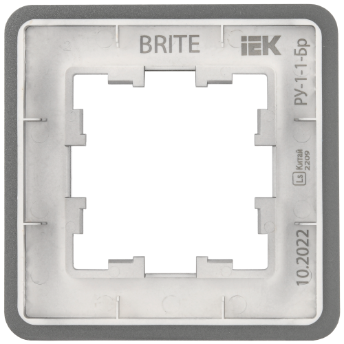 BRITE Рамка 1-местная РУ-1-1-Бр металл титан RE IEK