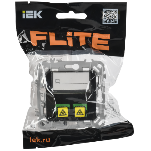 FLITE Розетка 2-местная оптоволоконная РОВ-2-ФлЧ черный IEK FLITE Розетка 2-местная оптоволоконная РОВ-2-ФлЧ черный IEK