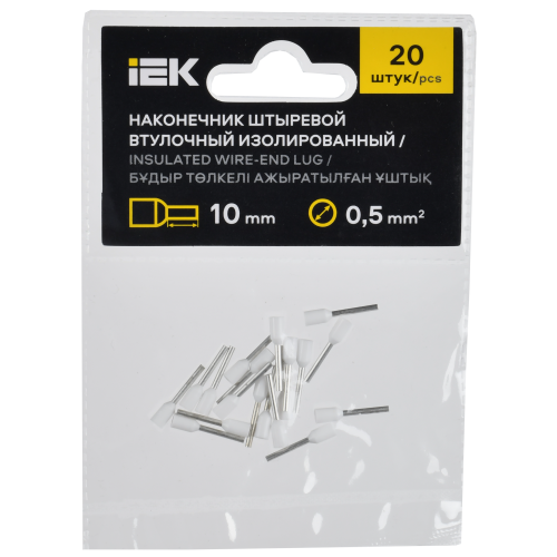 Наконечник НШВИ 0,5-10 белый (20шт/упак) IEK
