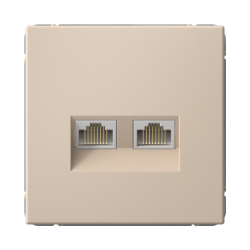 ARTGALLERY РОЗЕТКА двойная компьютерная RJ45+RJ45, кат. 5е, механизм, ПЕСОЧНЫЙ