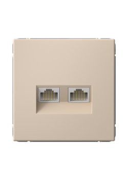 ARTGALLERY РОЗЕТКА двойная компьютерная RJ45+RJ45, кат. 5е, механизм, ПЕСОЧНЫЙ