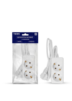 Удлинитель 2х3м с заземл. 10А 3х0.75 TOKOV ELECTRIC TKE-C01-BU2-3-075-Z