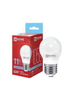 Лампа светодиодная LED-ШАР-VC 11Вт шар 6500К холод. бел. E27 1050лм 230В IN HOME 4690612024943