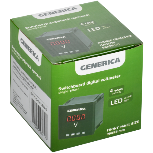 Вольтметр цифровой щитовой однофазный 96х96мм LED GENERICA Вольтметр цифровой щитовой однофазный 96х96мм LED GENERICA