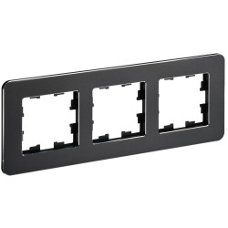 BRITE Рамка 3-местная РУ-3-1-Бр металл черный RE IEK