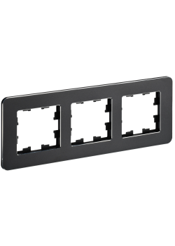 BRITE Рамка 3-местная РУ-3-1-Бр металл черный RE IEK