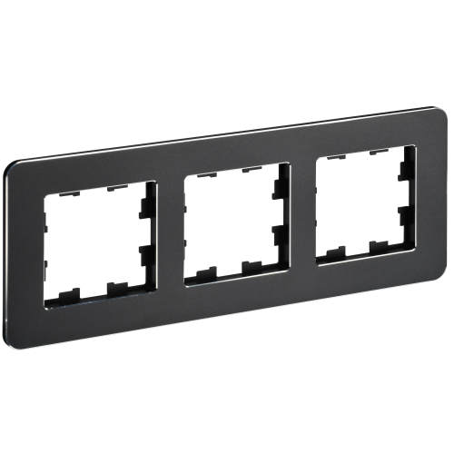 BRITE Рамка 3-местная РУ-3-1-Бр металл черный RE IEK