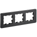 BRITE Рамка 3-местная РУ-3-1-Бр металл черный RE IEK