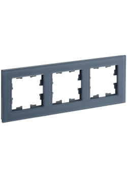 BRITE Рамка 3-местная РУ-3-2-Бр стекло маренго матовый IEK