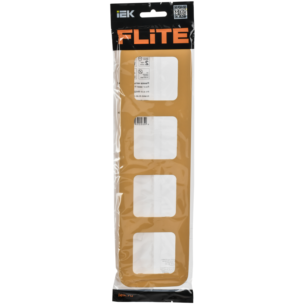 FLITE Рамка 4-местная РУ-4-А-ФлШм шамуа IEK